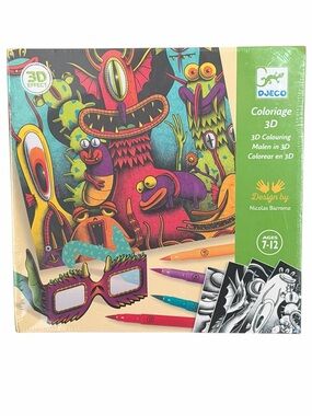 Djeco Coloriage 3D Funny Freaks Coloring Kit Sealed Ages 7-12